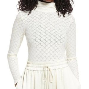 Nordstrom Open Edit Ivory Lace Bodysuit NWT XS